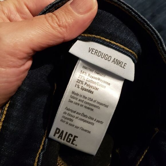 Paige Verdugo Ankle Jeans Blue size 26 - Picture 8 of 14